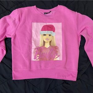 NWOT Barbie Christmas Theme Pink Sweatshirt